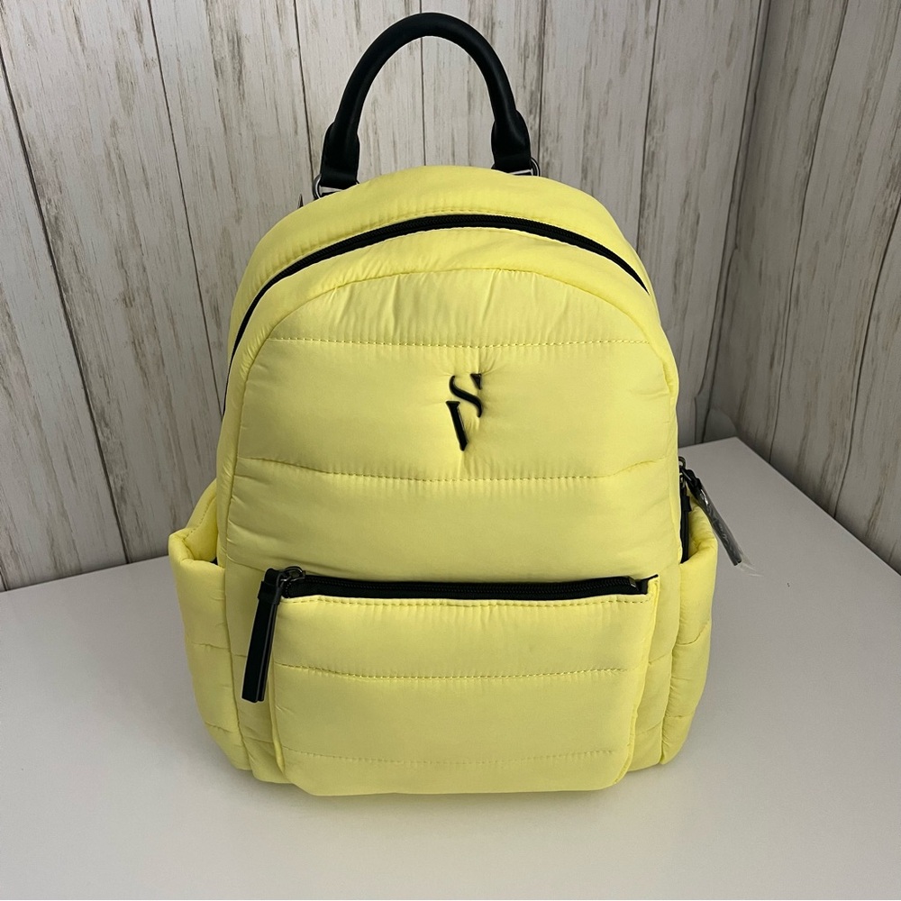 Simply Vera Vera Wang Geo Quilted Neon Yellow Backpack - Picture 3 of 6